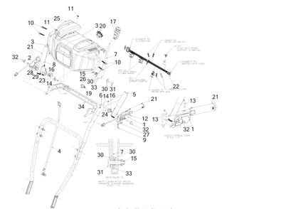 Panel Diagram and Parts List for 3X30-INCHPROH (31AH8E2U710)(2016) Cub Cadet Snow Blower